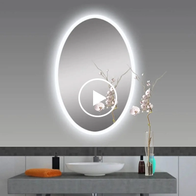 oval backlit bathroom mirror video