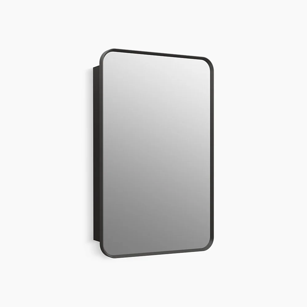 black rectangle mirror cabinet without light
