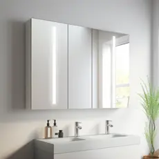 bathroom storage mirror with lights
