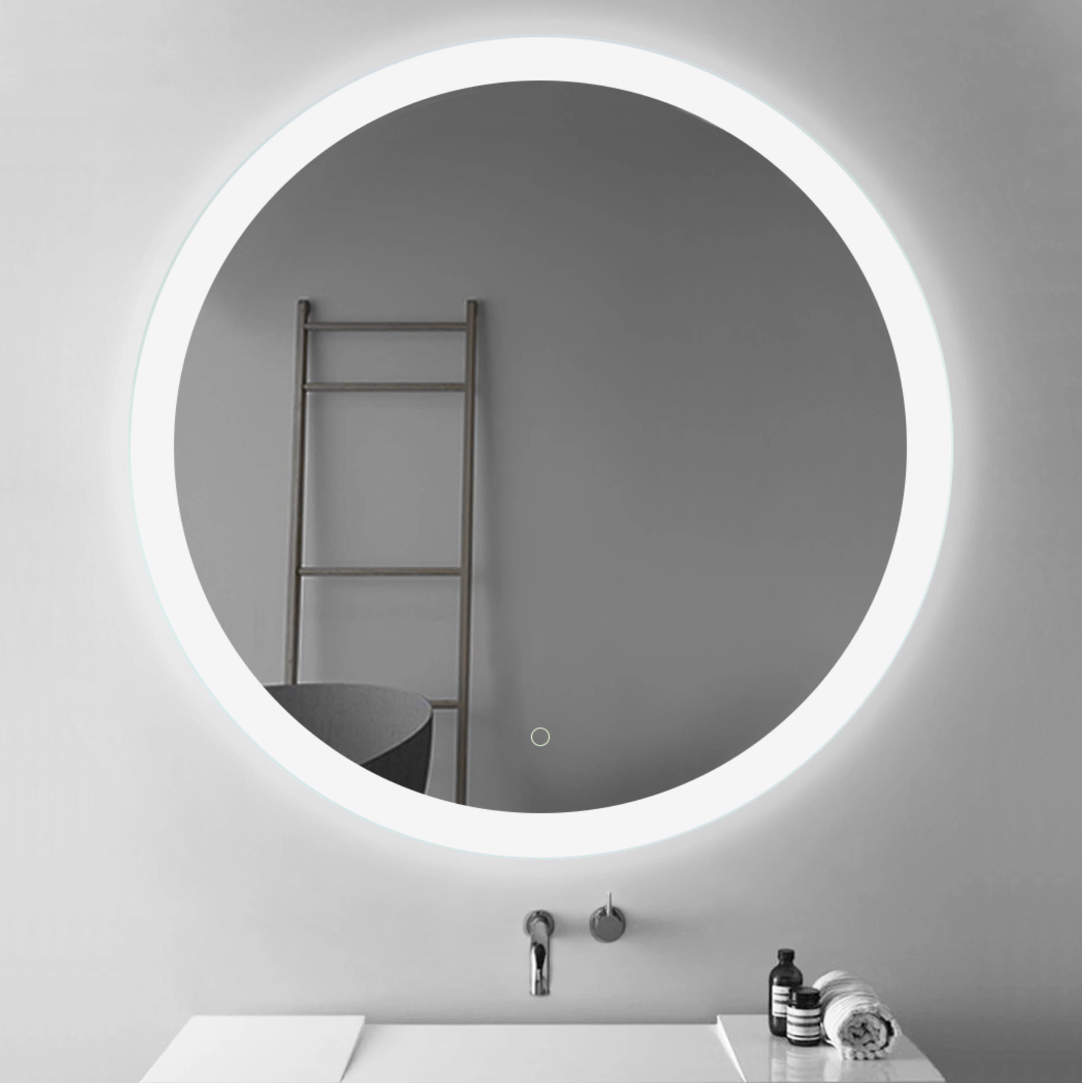 LAM-101 Copper-free Round Bathroom Mirror With Light