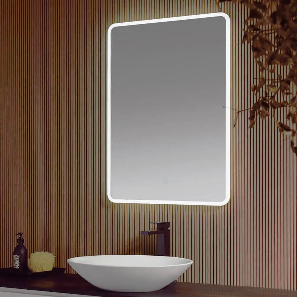 square mirror with led lights