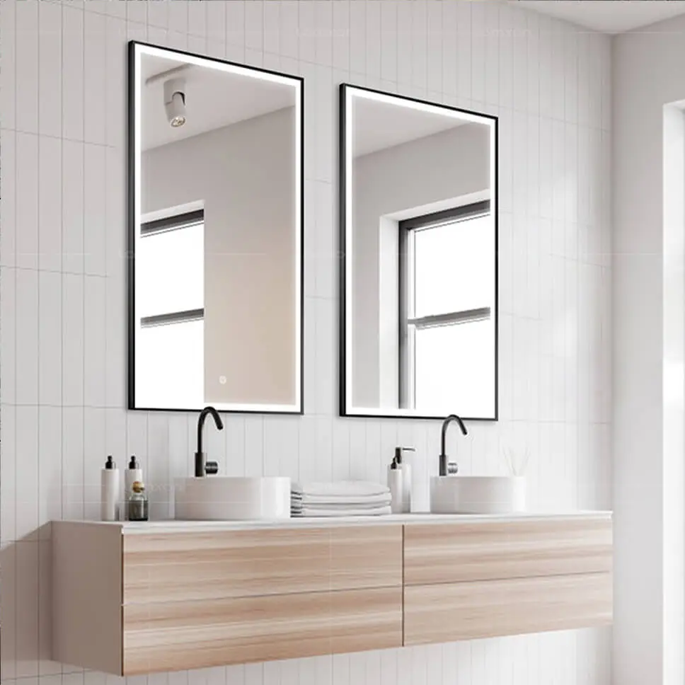 LAM026 Black Frame Led Vanity Mirror For Bathroom