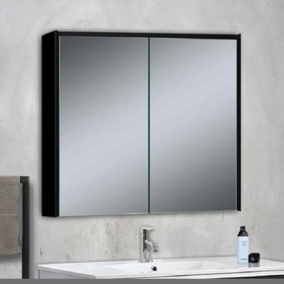 LAMC-090 Non-Illuminated Black Bathroom Medicine Cabinet With Mirror
