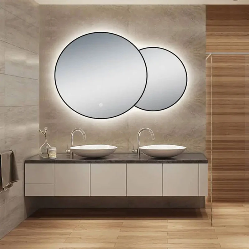 LAM032 Custom Glass Framed Led Bathroom Mirror