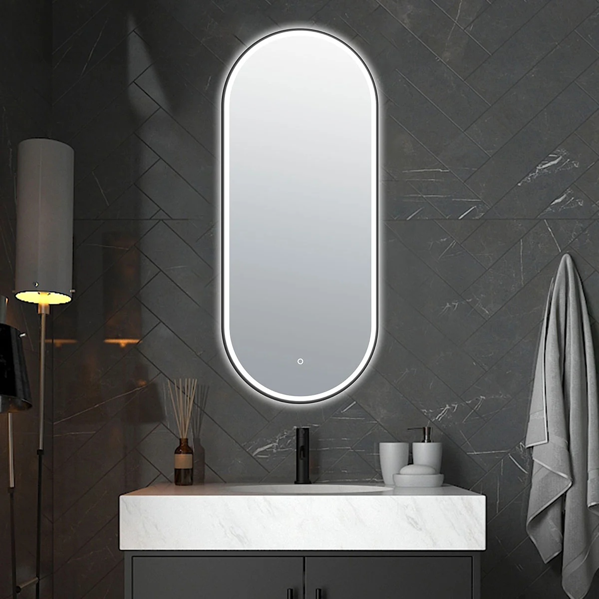 lam 697 bathroom mirror with back light
