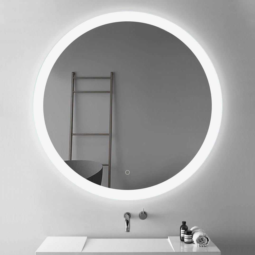 round bathroom light mirror