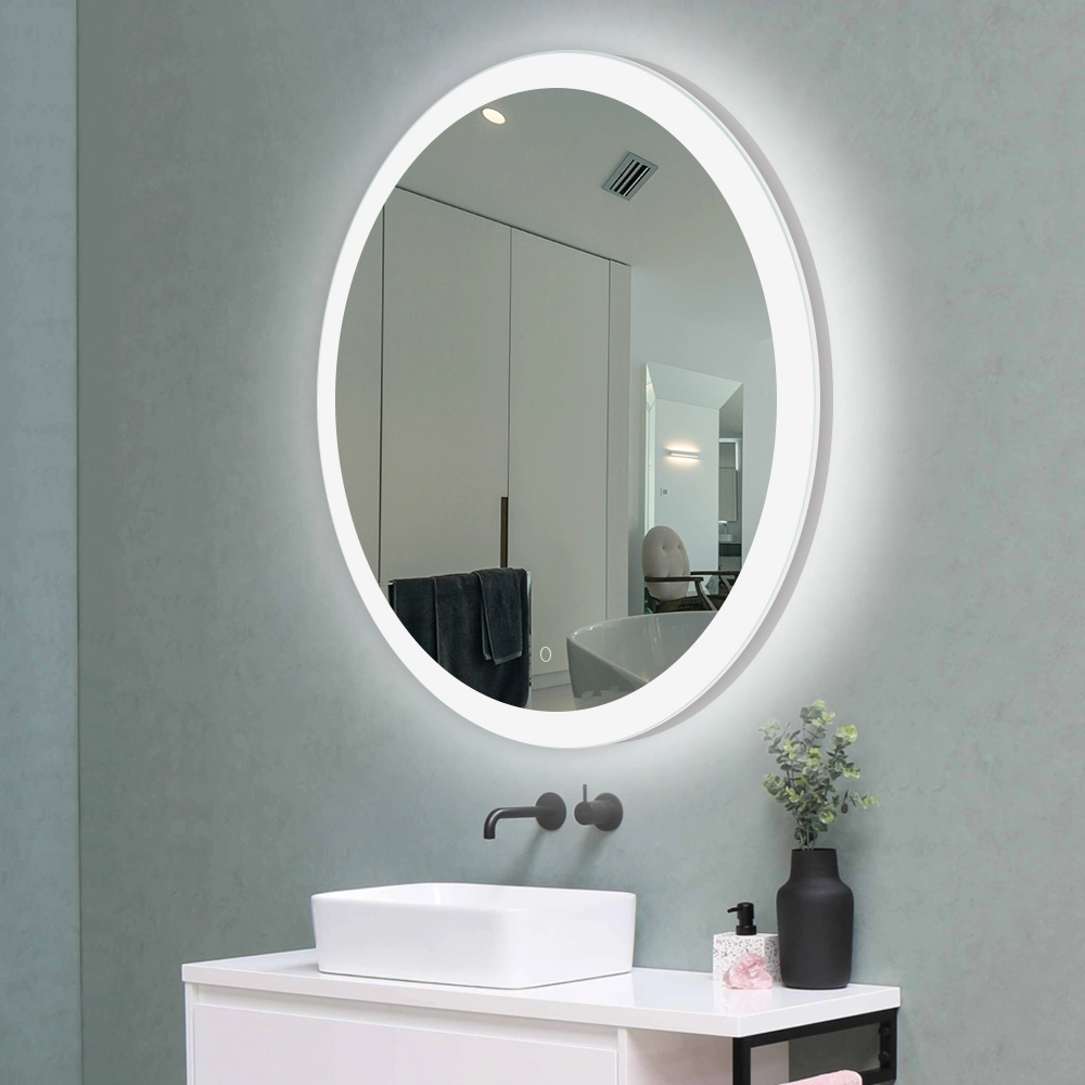 round bathroom mirror with light