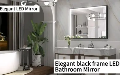 Elegant black frame LED Bathroom Mirror