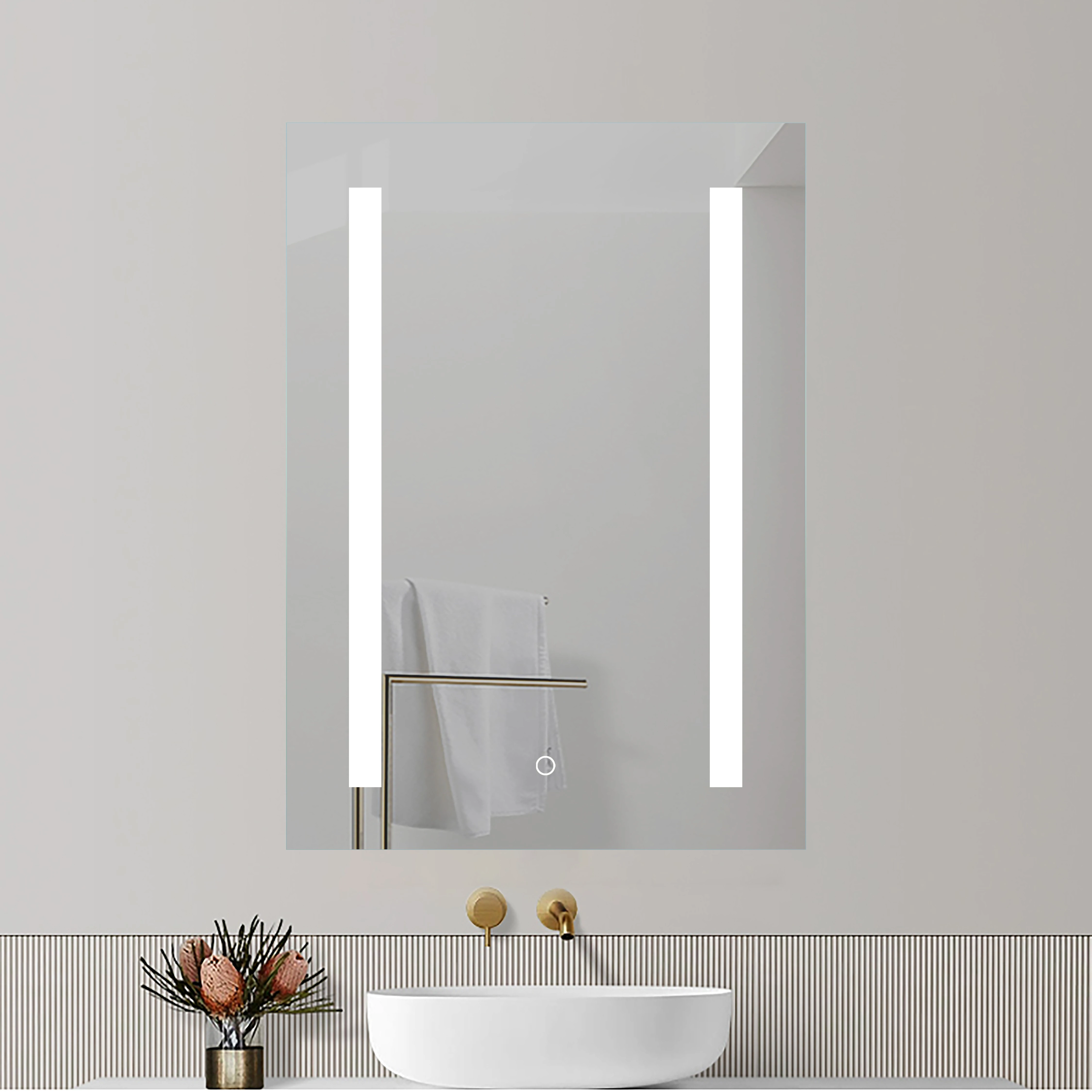 LAM008 Rectangular Bathroom Vanity Mirrors with Lights in Them