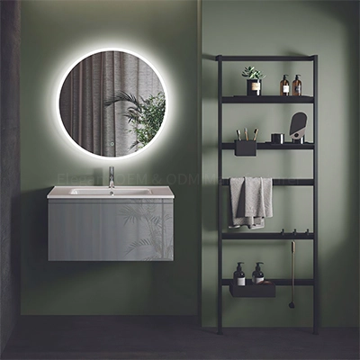 bathroom circle mirror with lights