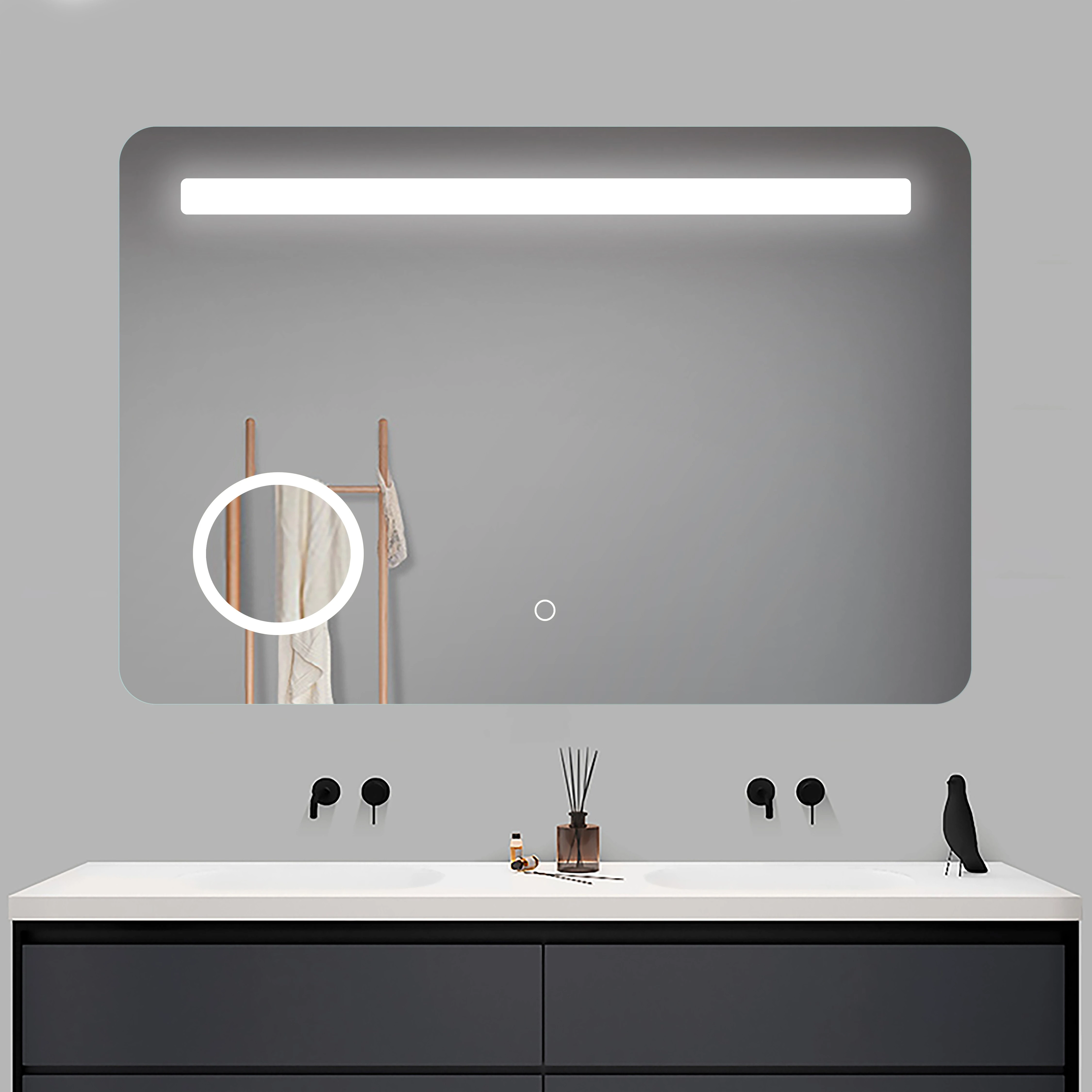 LAM009 Frameless Rectangular Led Light Bathroom Vanity Mirror
