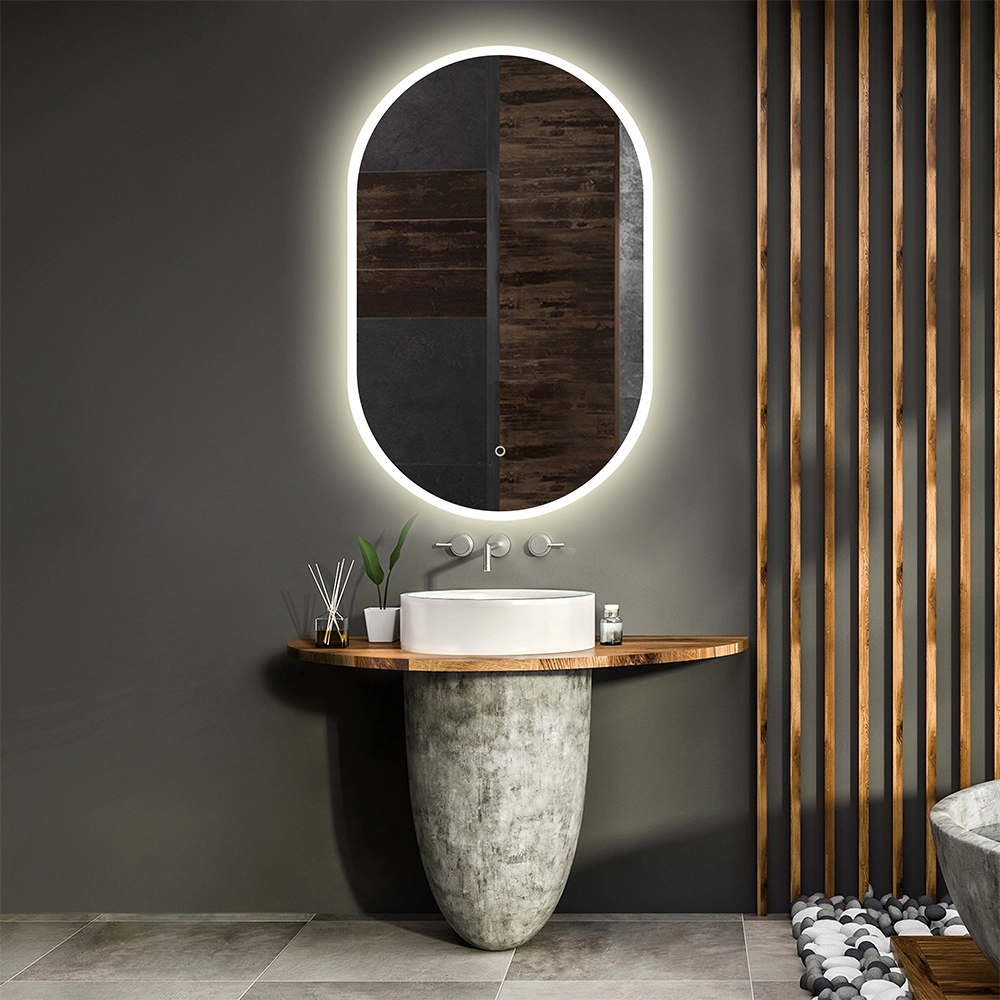 oval bathroom wall mirror