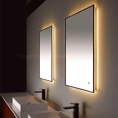 LAM034 LED black Framed Bathroom Mirror