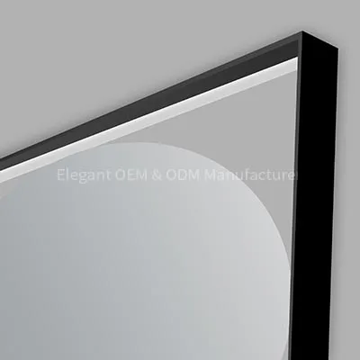 LAM-955 Black Framed Lighted Bathroom Mirror
