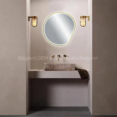 LAM-957 Gold Framed Irregular lighting Mirror