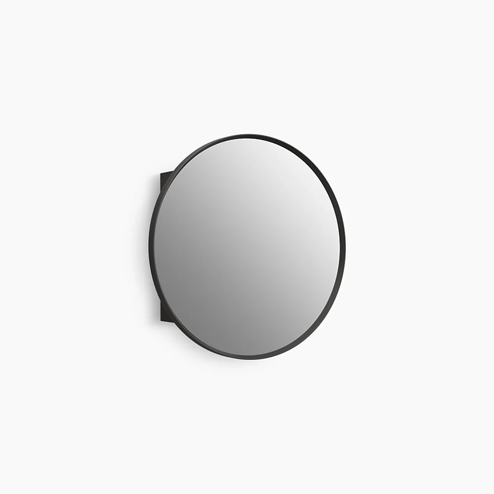 black round mirror cabinet without light