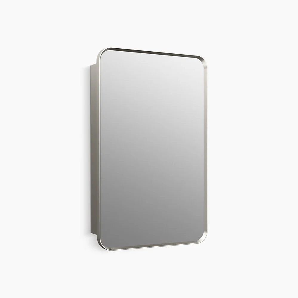 grey rectangle mirror cabinet without light