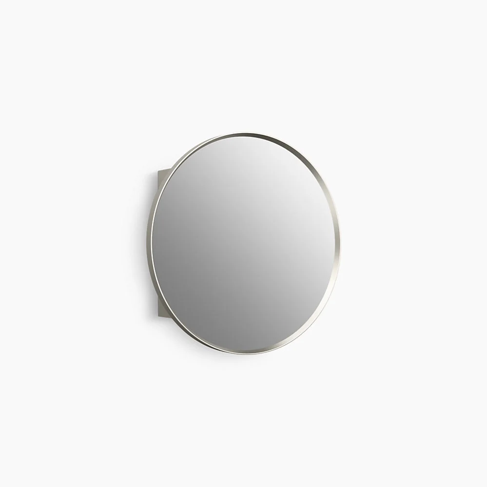 grey round mirror cabinet without light