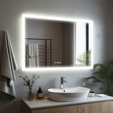 backlit bathroom mirror rectangle