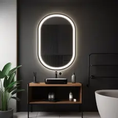 black illuminated mirror