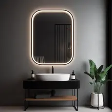 led black bathroom mirror