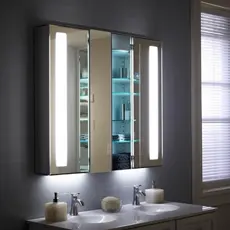 backlit vanity mirror with storage