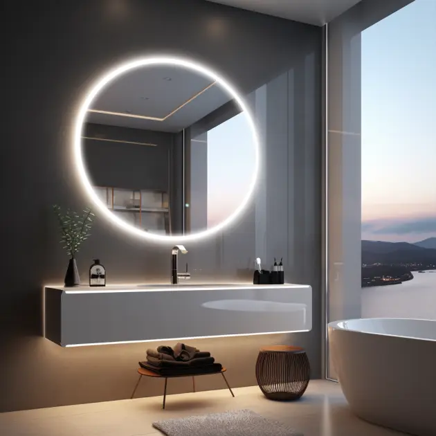 circular led bathroom mirror