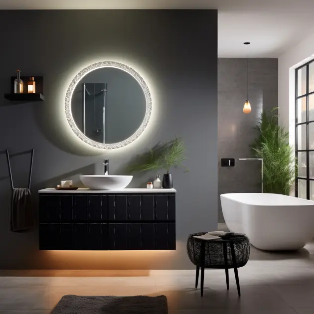 led circle bathroom mirror